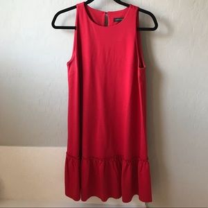 Red drop waist shift dress